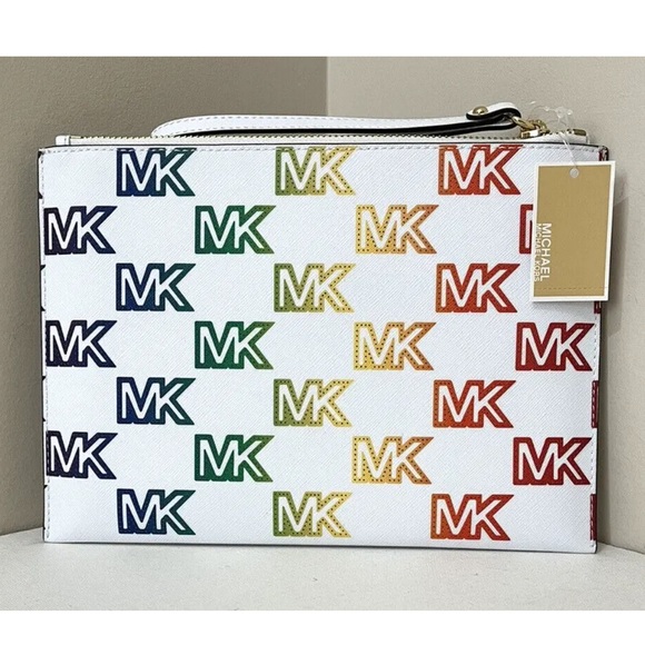 Jet Set Travel X-Large Zip Clutch Wristlet Pride Optic White - Picture 3 of 4